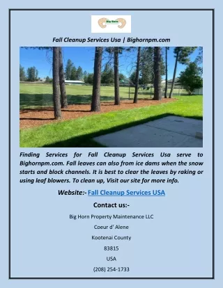 fall cleanup services usa bighornpm com