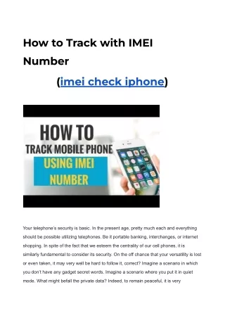 How to Track with IMEI Number