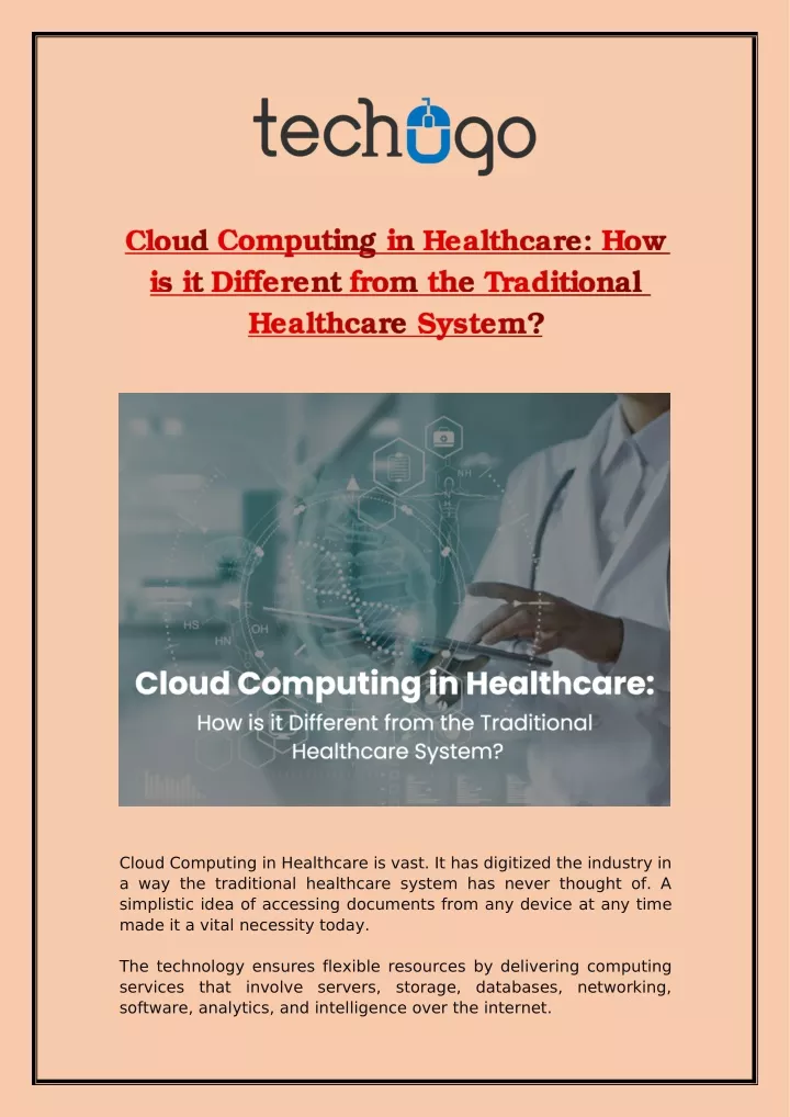 cloud computing in healthcare is vast