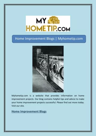 Home Improvement Blogs | Myhometip.com