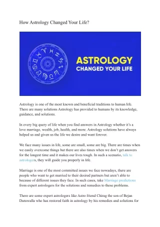 How Astrology Changed Your Life