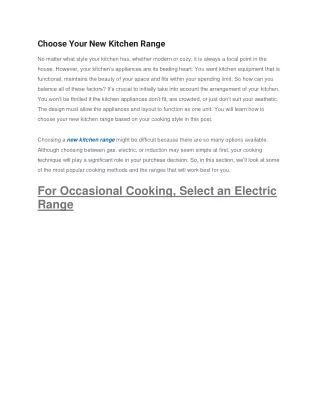 choose your new kitchen range