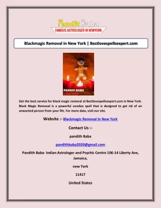 Blackmagic Removal in New York | Bestlovespellsexpert.com