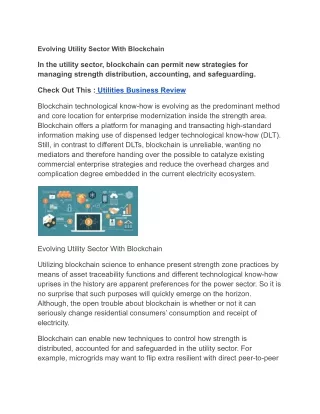 Evolving Utility Sector With Blockchain