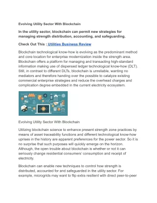 evolving utility sector with blockchain
