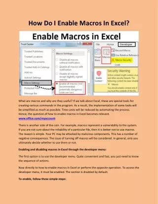 how do i enable macros in excel
