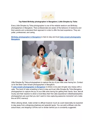Top Rated Birthday photographer in Bangalore _ Little Dimples by Tisha