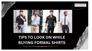 Tips To Look On While Buying Formal Shirts