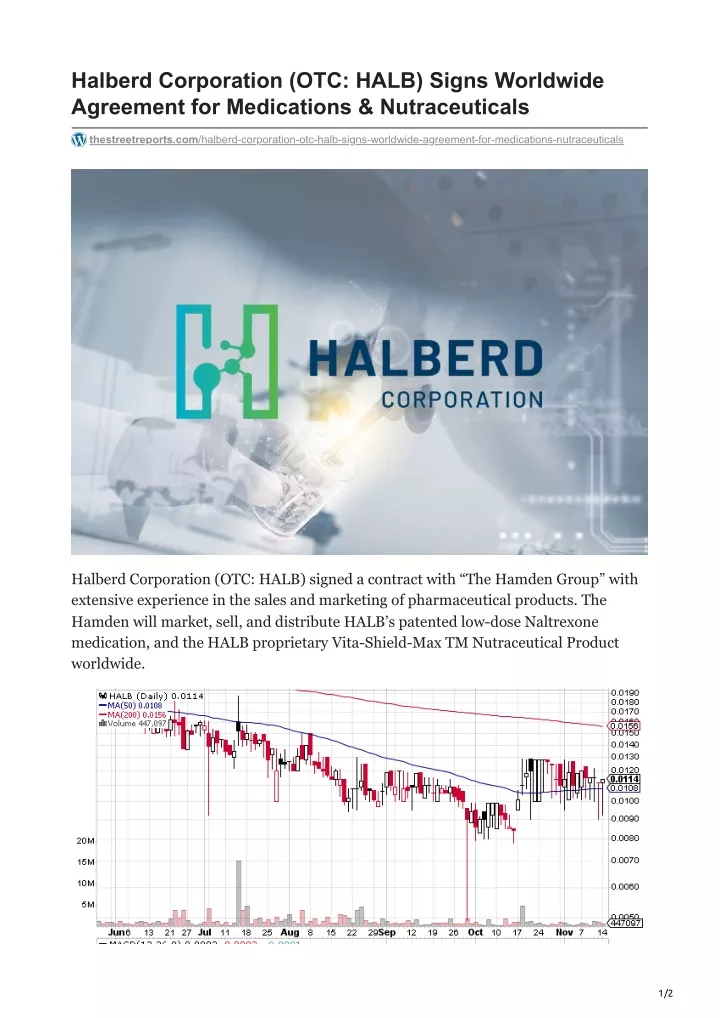 halberd corporation otc halb signs worldwide