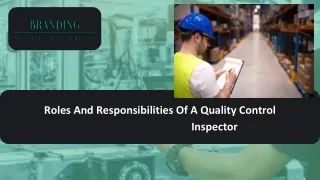roles and responsibilities of a quality control inspector