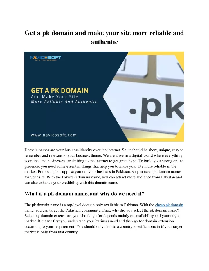 get a pk domain and make your site more reliable