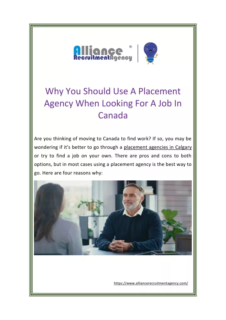 why you should use a placement agency when