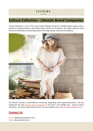 Cultura Collection - Lifestyle Brand Companies