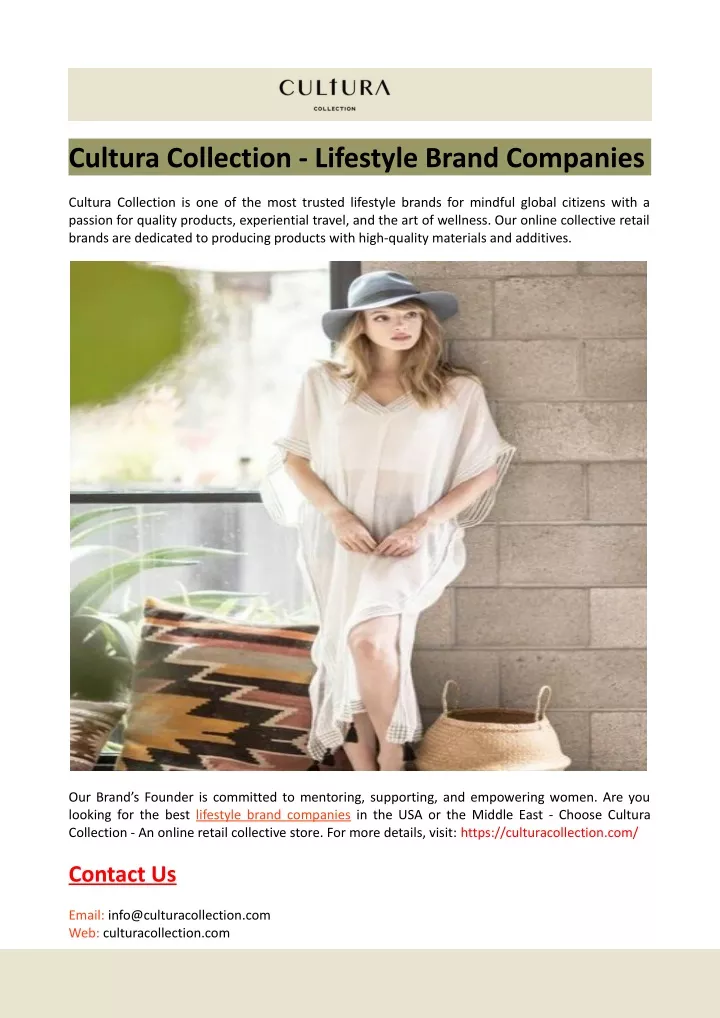 cultura collection lifestyle brand companies