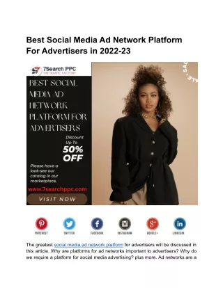 Best Social Media Ad Network Platform For Advertisers