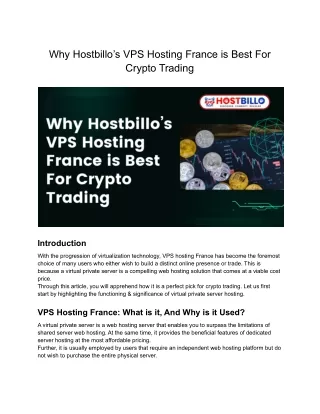 why hostbillo s vps hosting france is best