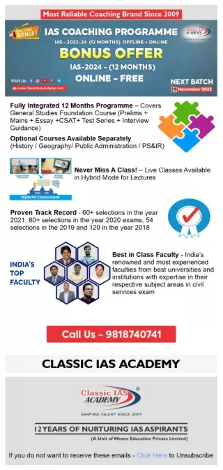 Best upsc coaching institute in india