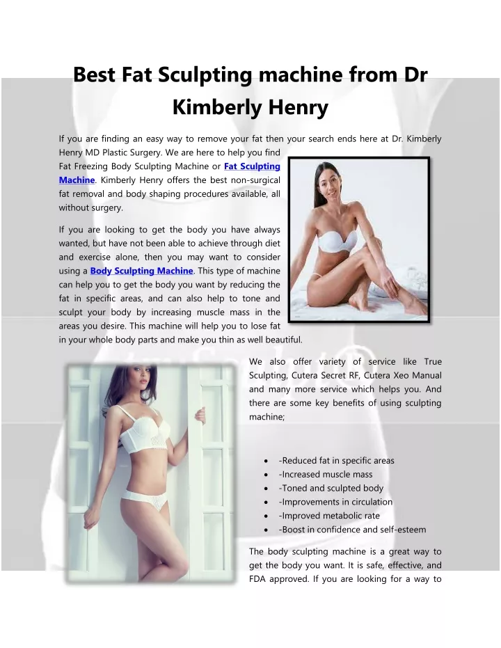 best fat sculpting machine from dr kimberly henry