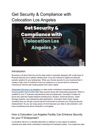 get security compliance with colocation