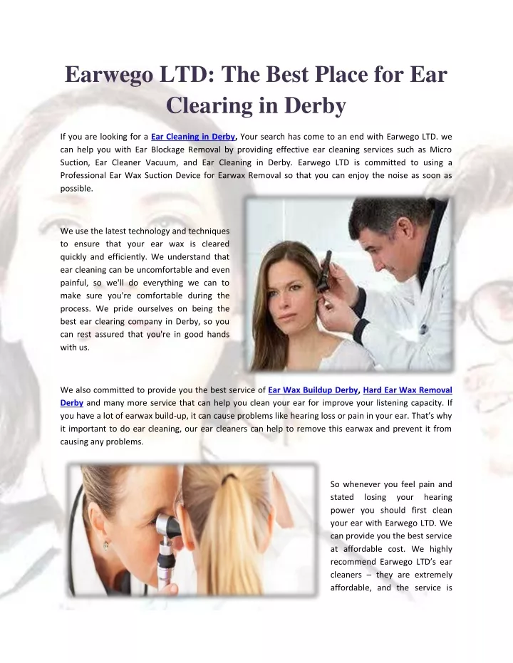 earwego ltd the best place for ear clearing