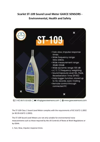 scarlet st 109 sound level meter gaxce sensors
