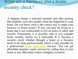 Leeds Locksmiths