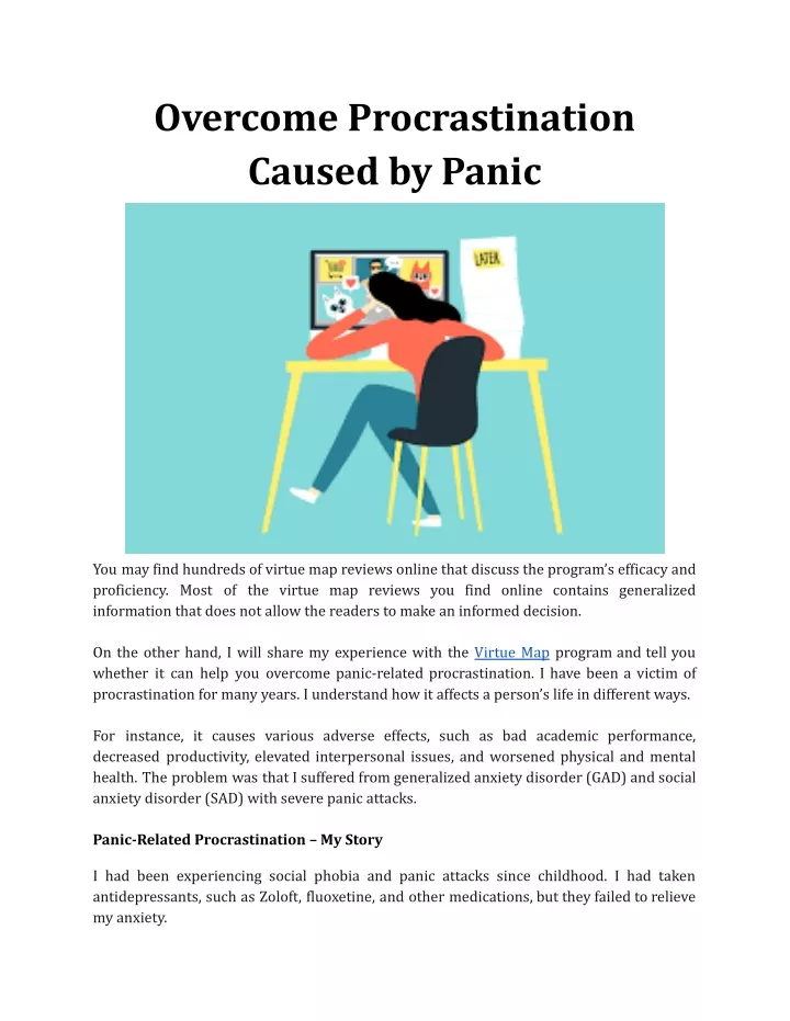 overcome procrastination caused by panic