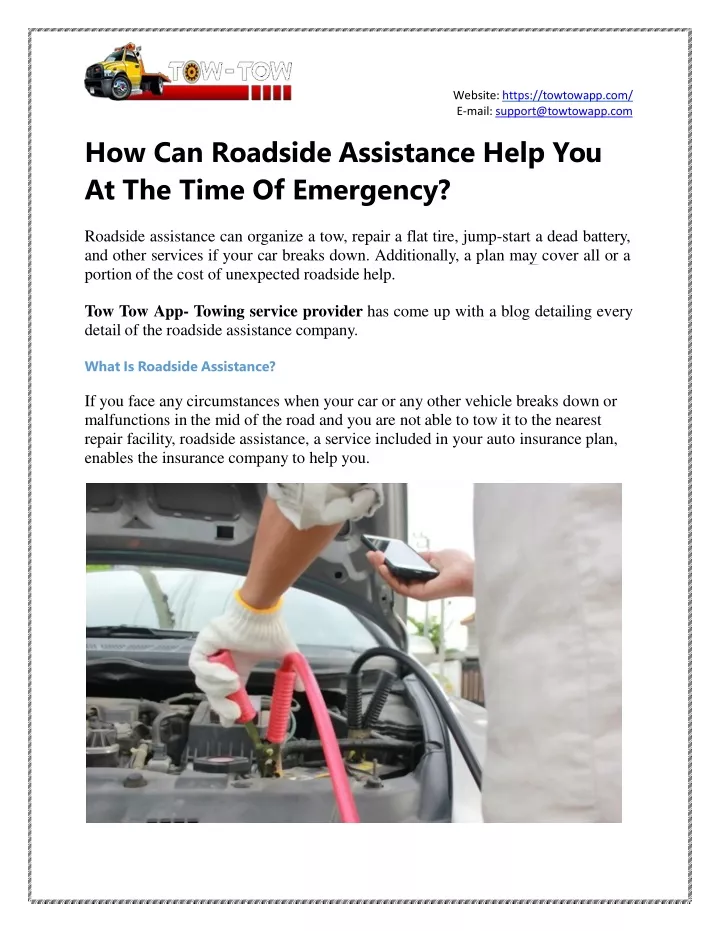 how can roadside assistance help you at the time of emergency