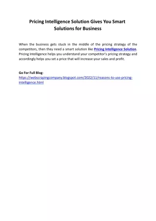 pricing intelligence solution gives you smart