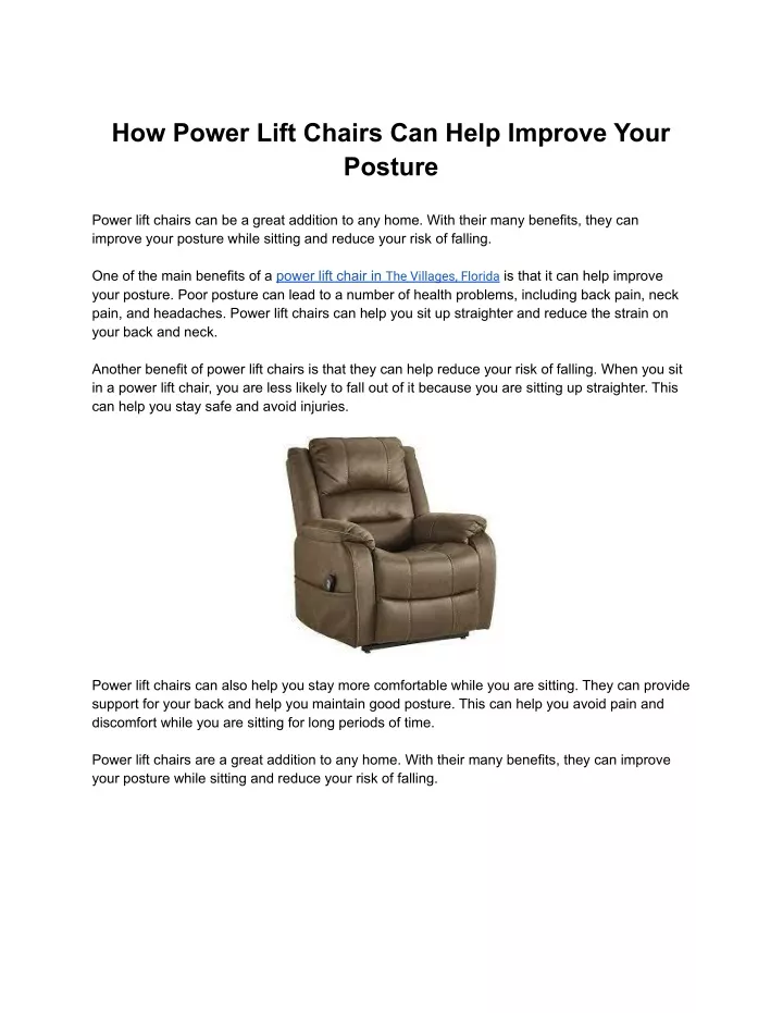 how power lift chairs can help improve your