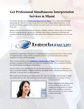 get professional simultaneous interpretation