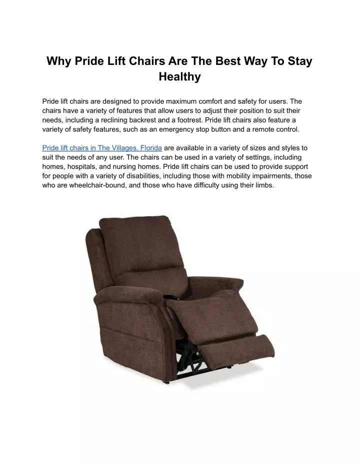 why pride lift chairs are the best way to stay