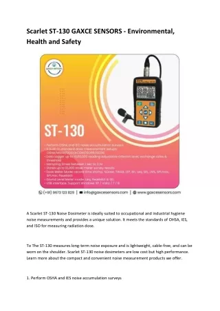 scarlet st 130 gaxce sensors environmental health