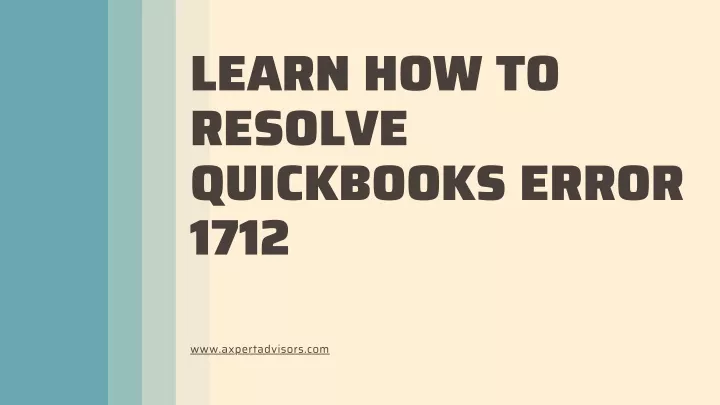 learn how to resolve quickbooks error 1712