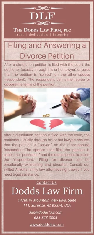 Filing and Answering a Divorce Petition in Surprise, AZ