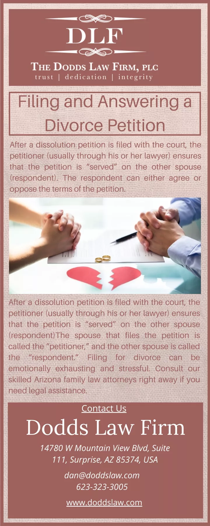 filing and answering a divorce petition