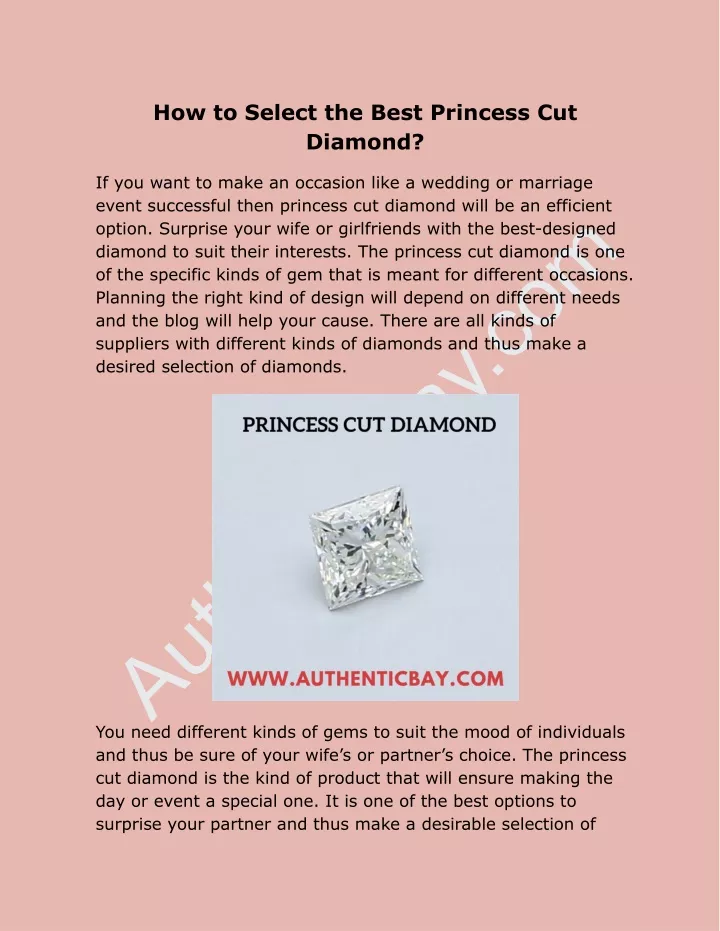 how to select the best princess cut diamond