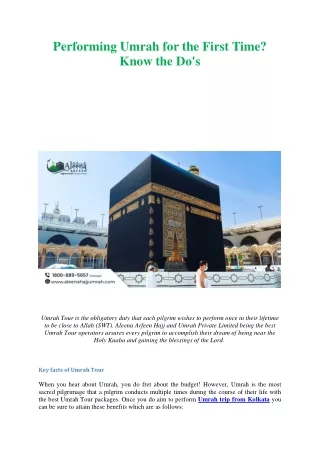 Performing Umrah for the First Time Know the Do's