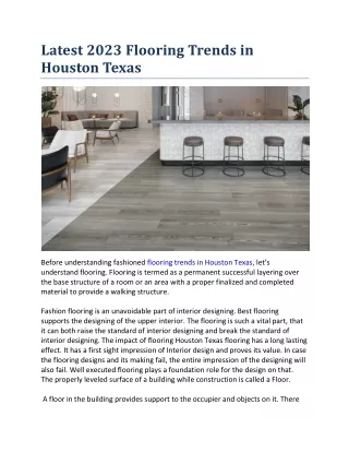 Latest 2023 Flooring Trends in Houston Texas