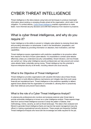 Cyber threat Intelligence - Driveittech