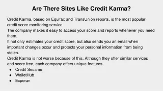 Sites like Credit Karma