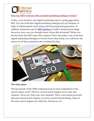 how has seo evolved as the essential marketing