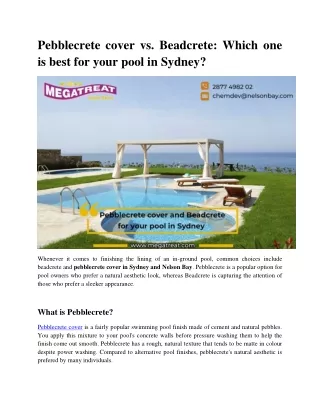 Pebblecrete cover vs. Beadcrete Which one is best for your pool in Sydney