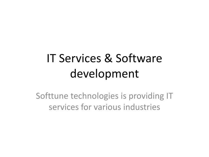 it services software development