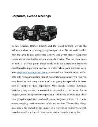 corporate events and meetings