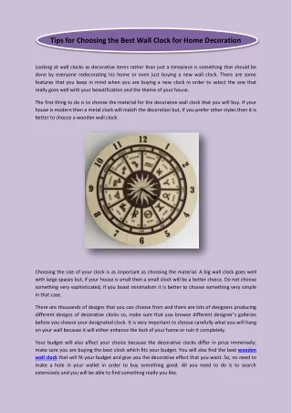 tips for choosing the best wall clock for home