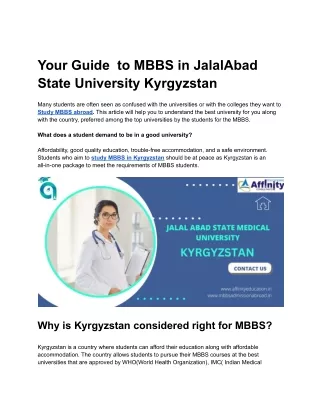 Your Guide to MBBS in Kyrgyzstan