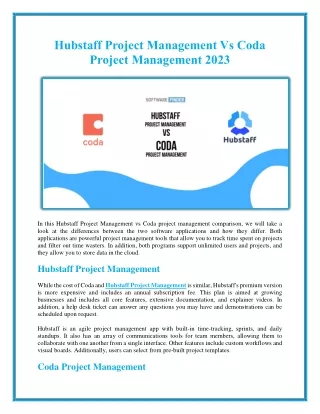 hubstaff project management vs coda project