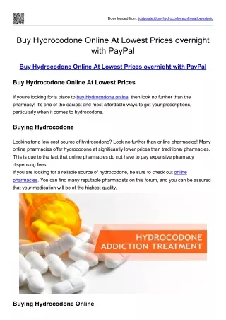 Buy Hydrocodone Online At Lowest Prices overnight with PayPal
