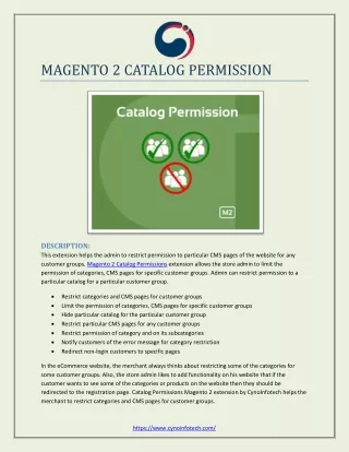 MAGENTO 2 CATALOG PERMISSION